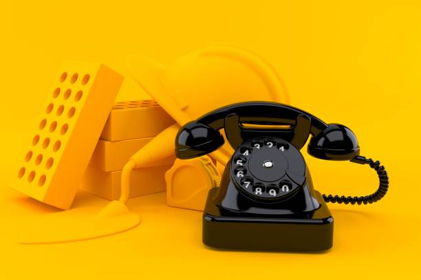 istock Masonry background with telephone 1128989575