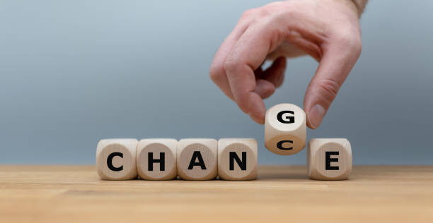 istock Hand flips a dice and changes the word 