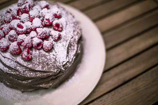 Easter sweet bread Orthodox kulich, paska decorated with icing.