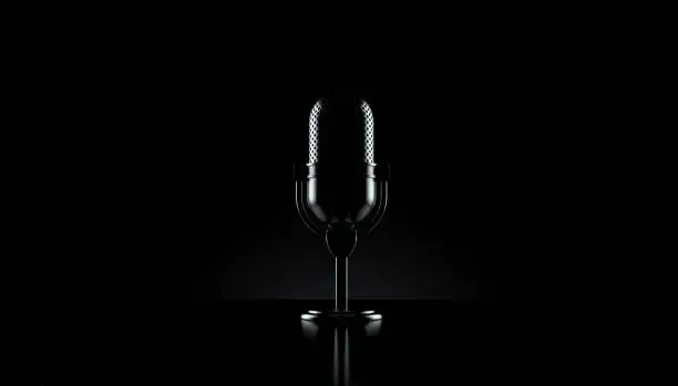 Photo of Radio microphone on black background