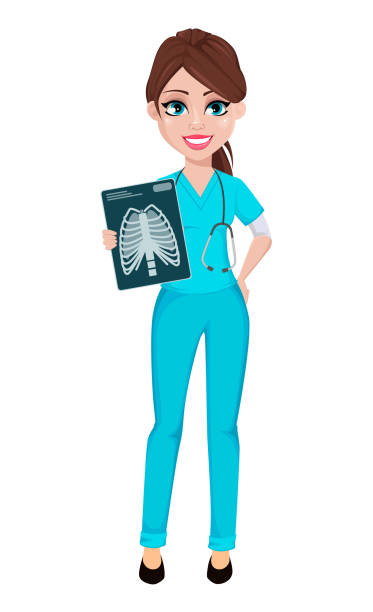 ilustrações de stock, clip art, desenhos animados e ícones de medical doctor woman. medicine, healthcare concept. - doctor vector radiologist happiness