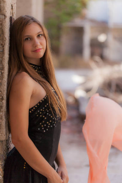 Model and derelict building and Perge ancient city