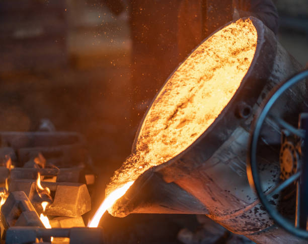 istock Liquid Molten Steel Industry 1128998396