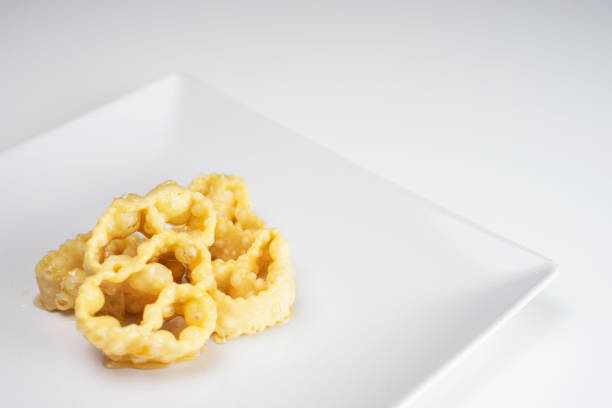 fried pastry with honey handmade on white background