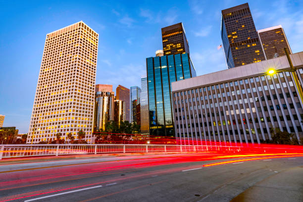 istock Los Angeles Downtown Evening Traffic 1129009021