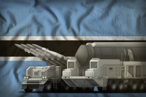 istock Botswana rocket troops concept on the national flag background. 3d Illustration 1129009064