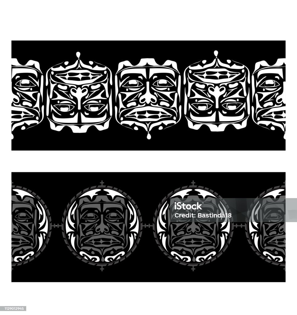 Border Native Abstract Vector Illustration Abstract Native North American Seamless Pattern ...