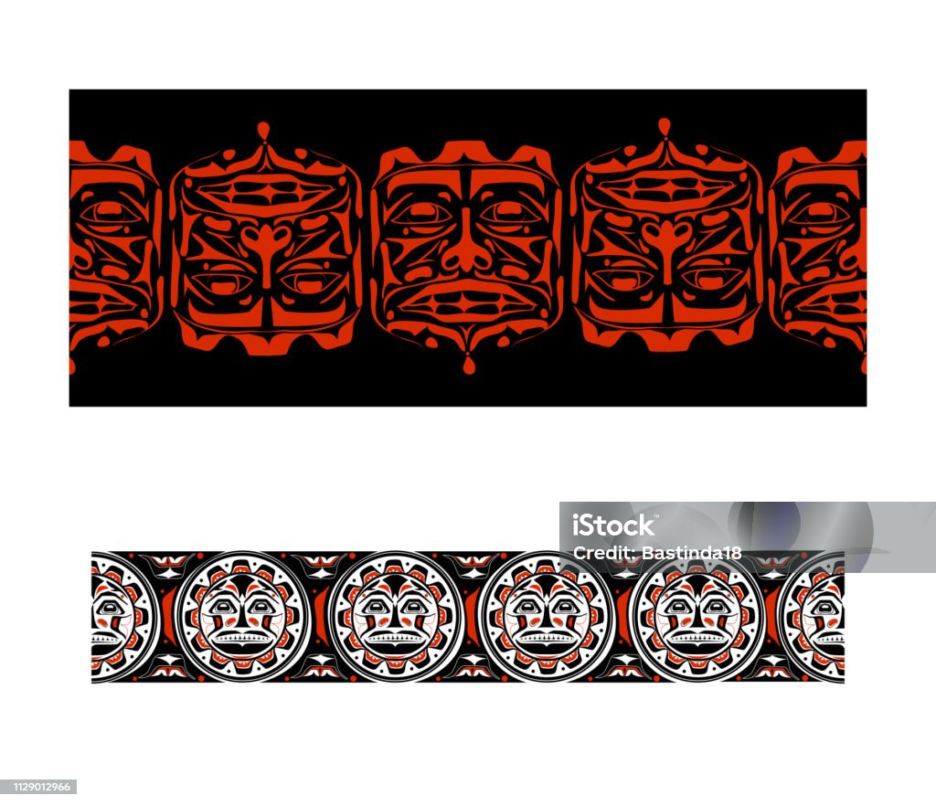 Border Native Abstract Vector Illustration Abstract Native North American Seamless Pattern ...