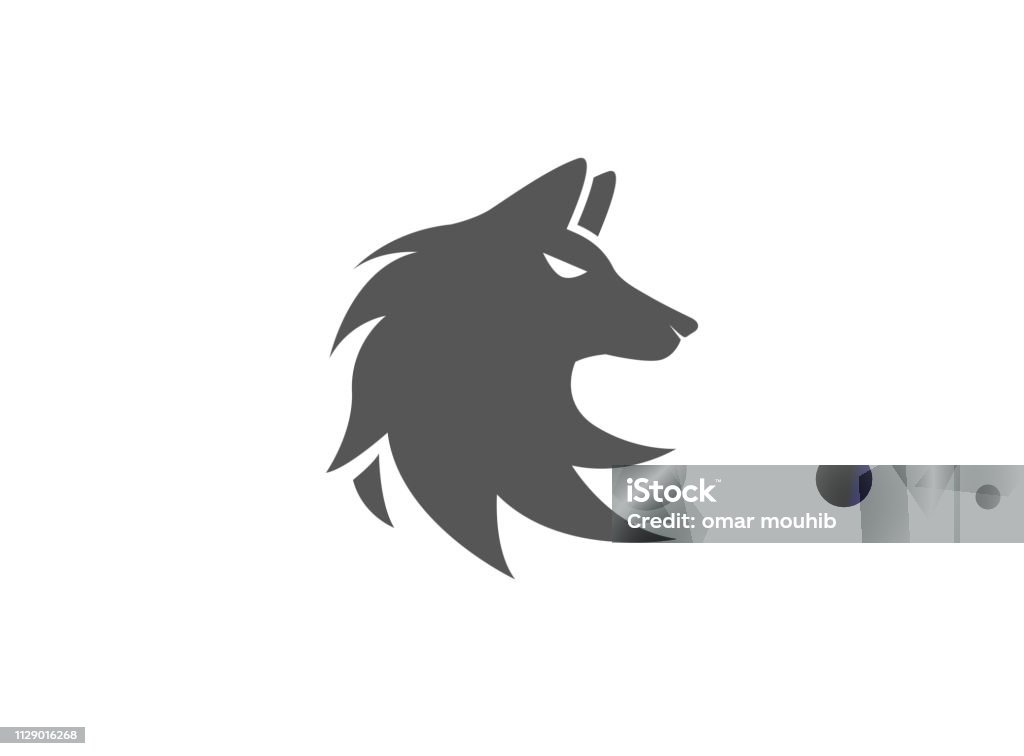 Wolf head logo fox face illustration design Wolf stock vector