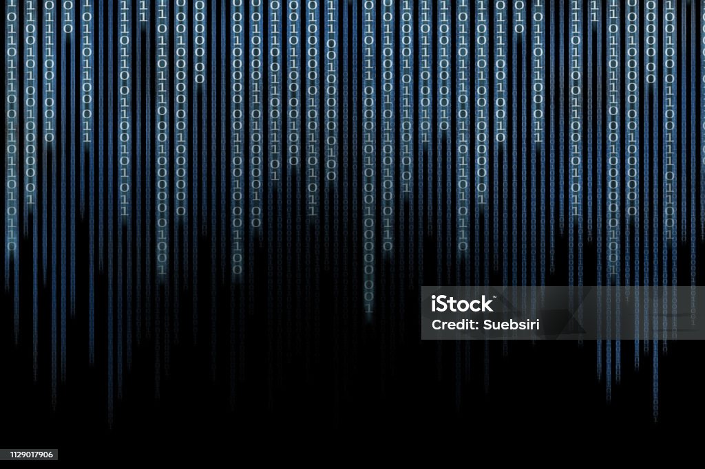 Computer Data Matrix Vertical Digital Binary Code Moving Motion ...