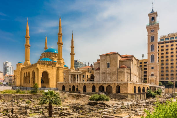Mohammad Al-Amin Mosque Beirut Lebanon Mohammad Al-Amin Mosque in Beirut capital city of Lebanon Middle east lebanon beirut stock pictures, royalty-free photos & images