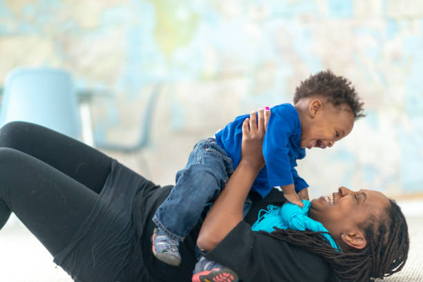 istock Laughing little boy with his mom 1129020123