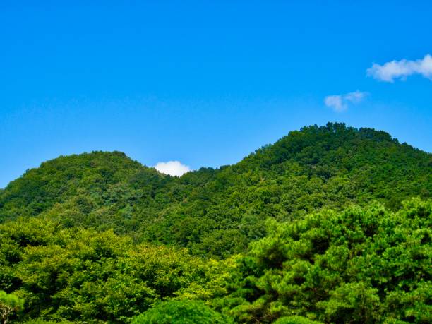 istock Korea's mountains, clouds, blue sky, Cheongju city 1129020780