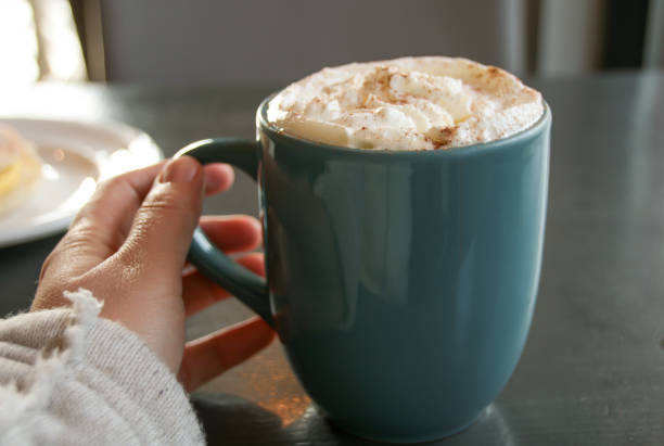 istock Fancy Latte Coffee in Coffee Shop in Morning Meeting 1129024596