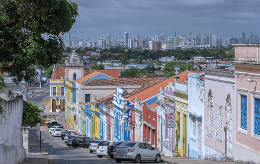 Olinda, Pernambuco, Brazil - January 20, 2019:Declared Cultural and Historical Patrimony of the Humanity by the UNESCO, Olinda was founded in 1535.