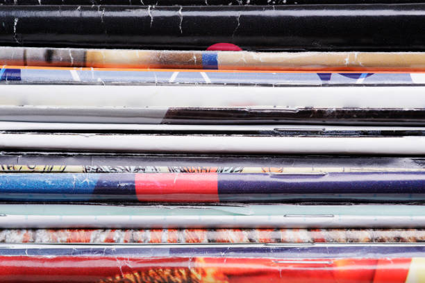 istock Close-up photograph of a stack of old magazines 1129024965