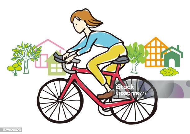 Ilustración de Una Persona Manejando Una Bicicleta y más Vectores Libres de  Derechos de Adulto - Adulto, Andar en bicicleta, Belleza - iStock