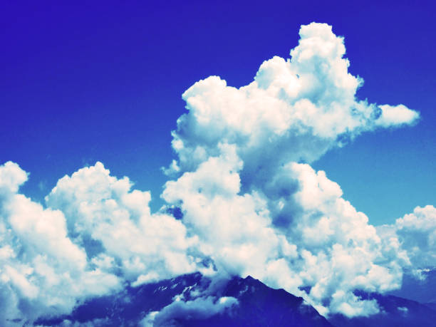 The beautiful clouds over the Alps and the river Rhine valley (Rheintal) - Canton of St. Gallen, Switzerland