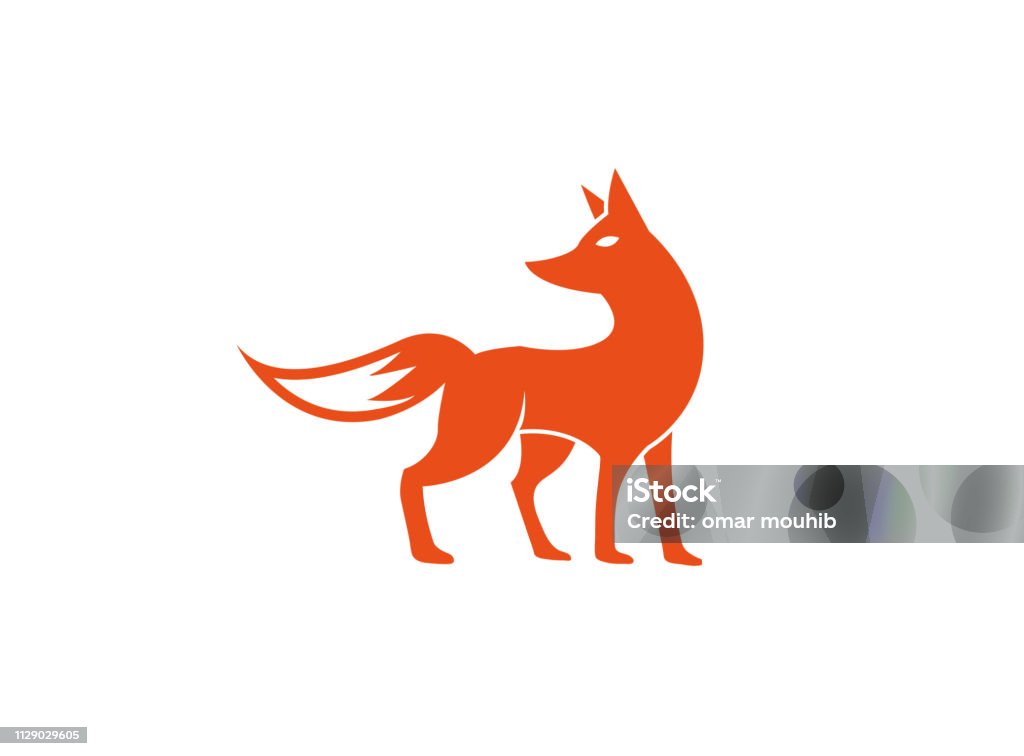 fox standing and looking back for logo Fox stock vector