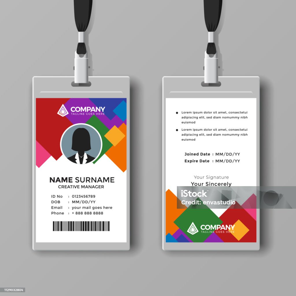 Id Abstract Creative Abstract Id Card Design Template Stock Illustration - Download ...