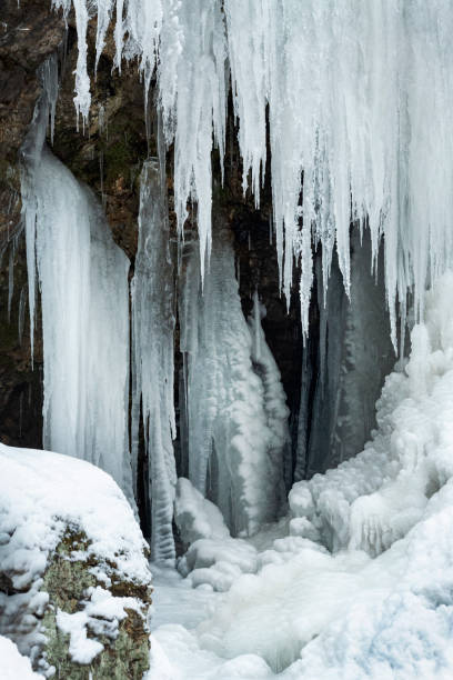 istock Dramatic patterns in the ice at Blackledge Falls Park, Connecticut. 1129038841