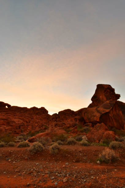 istock Moapa Valley, Nevada - 2019_01.08: Psychedelic winter desert above Valley of Fire 1129042366
