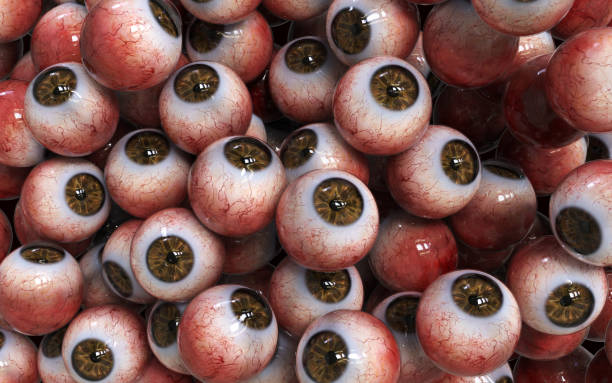 istock Many Abstract Brown Eyeballs Closeup 1129043413