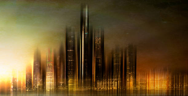istock Detroit, Michigan - Skyline Motion Blur 1129043443
