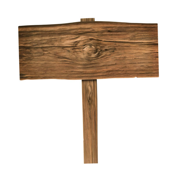 istock Wooden sign isolated on white background with clipping path 1129043606