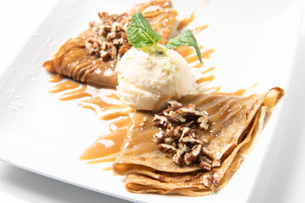 Mexican Crepa de cajeta (mexican dulde de leche crepes) close up