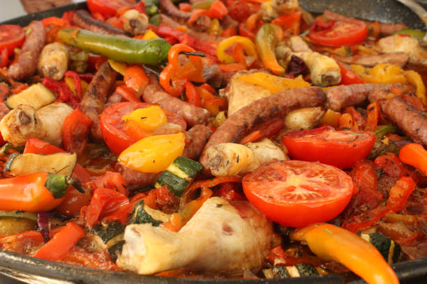 Tagine Chicken Merguez  Oriental spicy dish