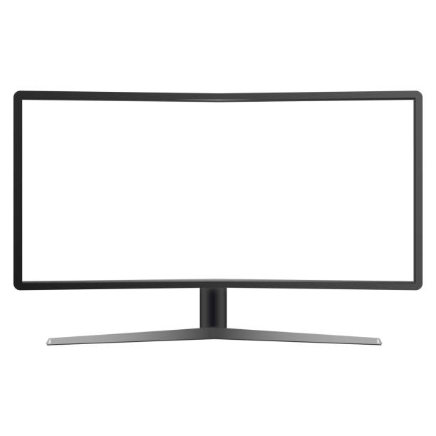 istock Realistic curved TV monitor mockup isolated. Vector 1129046185