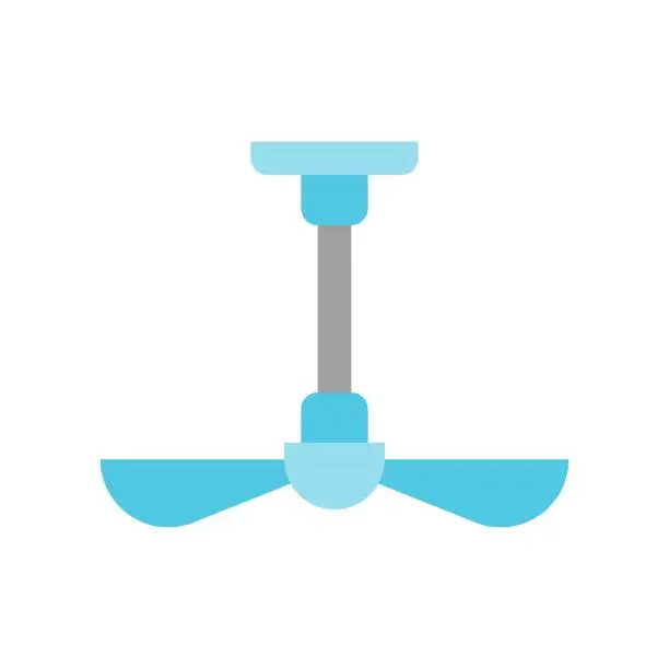 Vector illustration of Ceiling fan vector illustration, Isolated filat style icon