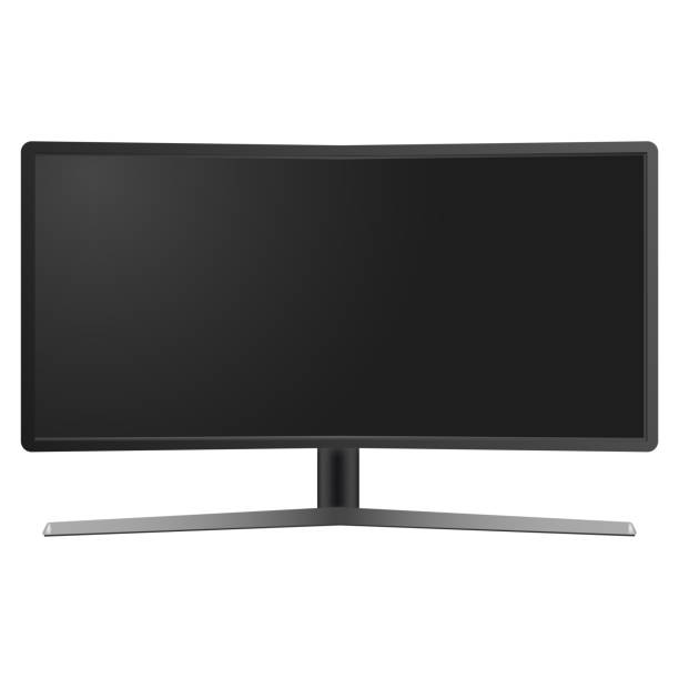 istock Realistic curved TV monitor mockup isolated. Vector 1129046229