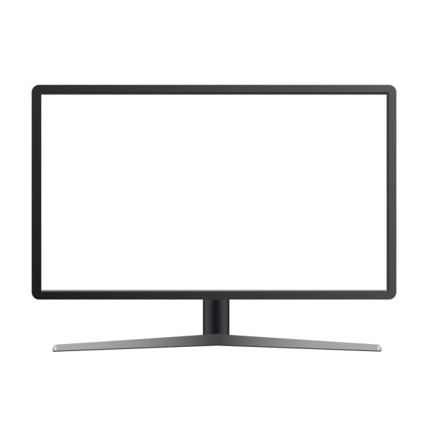 istock Realistic TV monitor mockup isolated. Vector illustration 1129046362