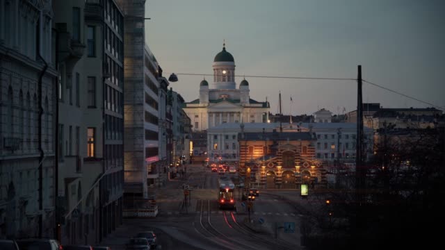 Helsinki Cathedral at night in Finland