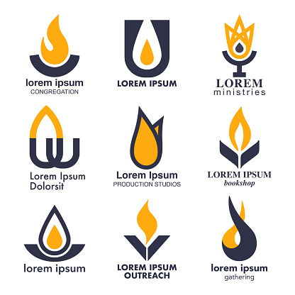 Customizable modern fire icons for religious and other organizations