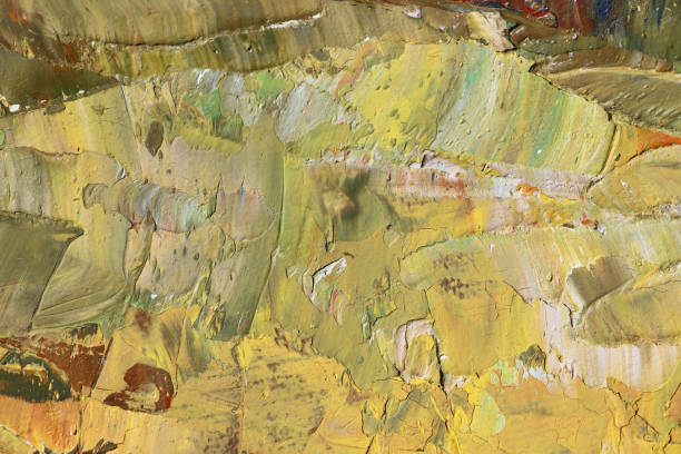 istock Painting knife technique with oil on canvas. Abstract art background. 1129050228