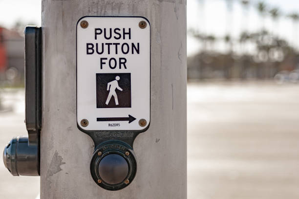 Push for Walk Button stock photo