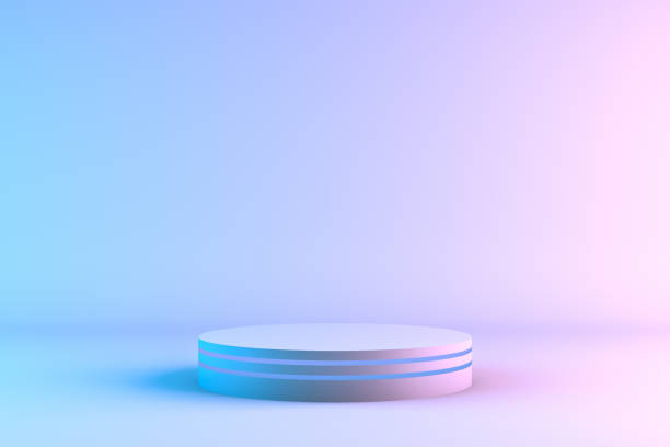 Blank product stand with neon lights