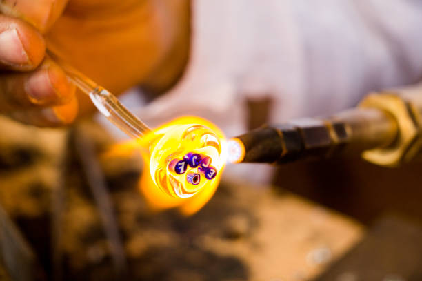 istock Hands of a man making a glass subject 1129053120