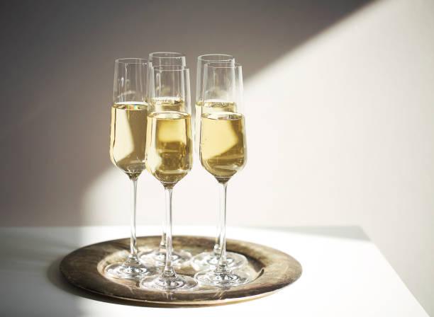 istock Fourchette, at the wedding. Glasses of champagne 1129062649