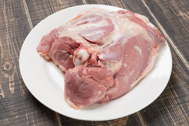 istock fresh turkey meat on the bone, lying on a plate 1129065152