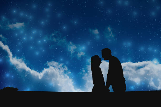 istock Couple under the Milky way stars. My astronomy work. 1129067379