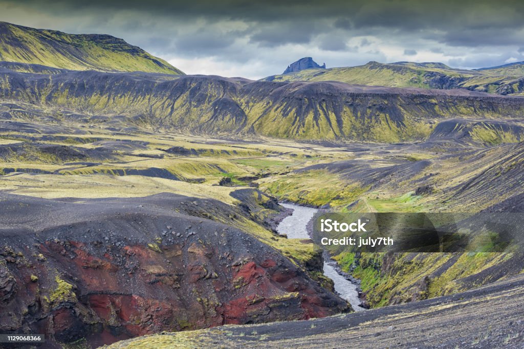 Highlands of Iceland Laugavegur Trail Viking Stock Photo