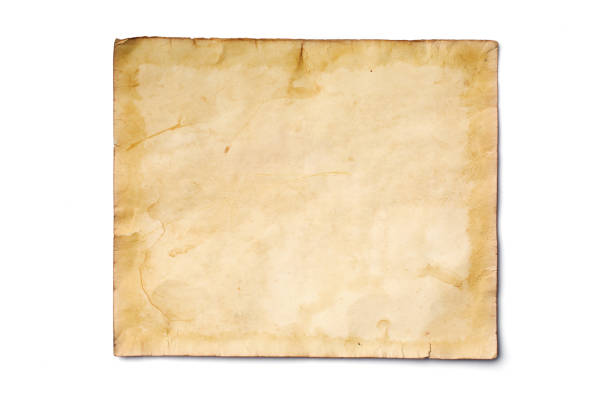 istock Mockup of empty old vintage yellowed paper sheet 1129071030