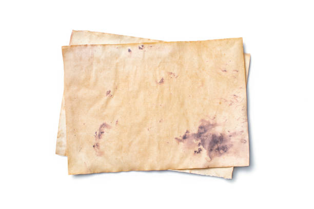 istock Mockup of empty old vintage yellowed paper sheets 1129071089