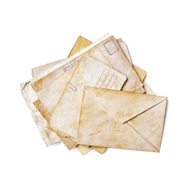 istock Mockup of empty old vintage yellowed paper sheets 1129071104