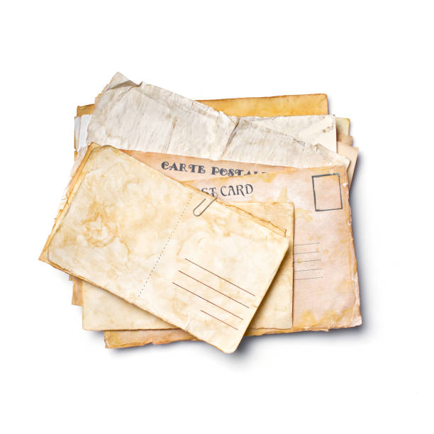 istock Mockup of empty old vintage yellowed paper sheets 1129071108