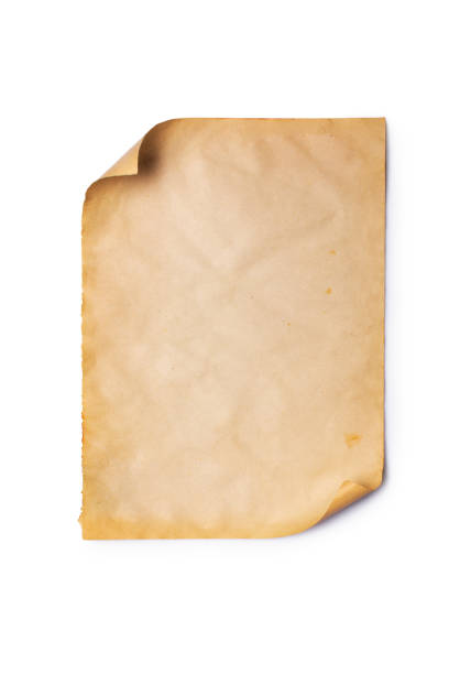 istock Mockup of empty old vintage yellowed paper sheet 1129071206